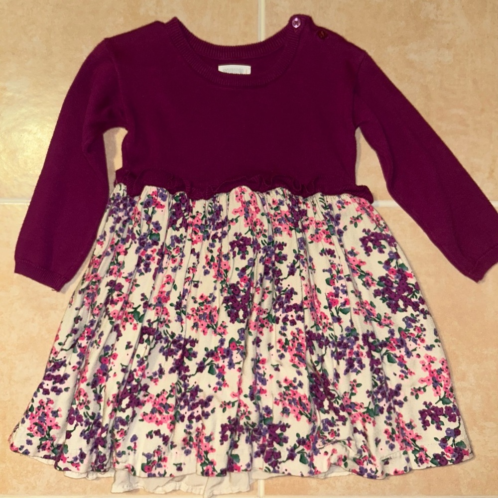 Gymboree Purple and Cream Floral Dress